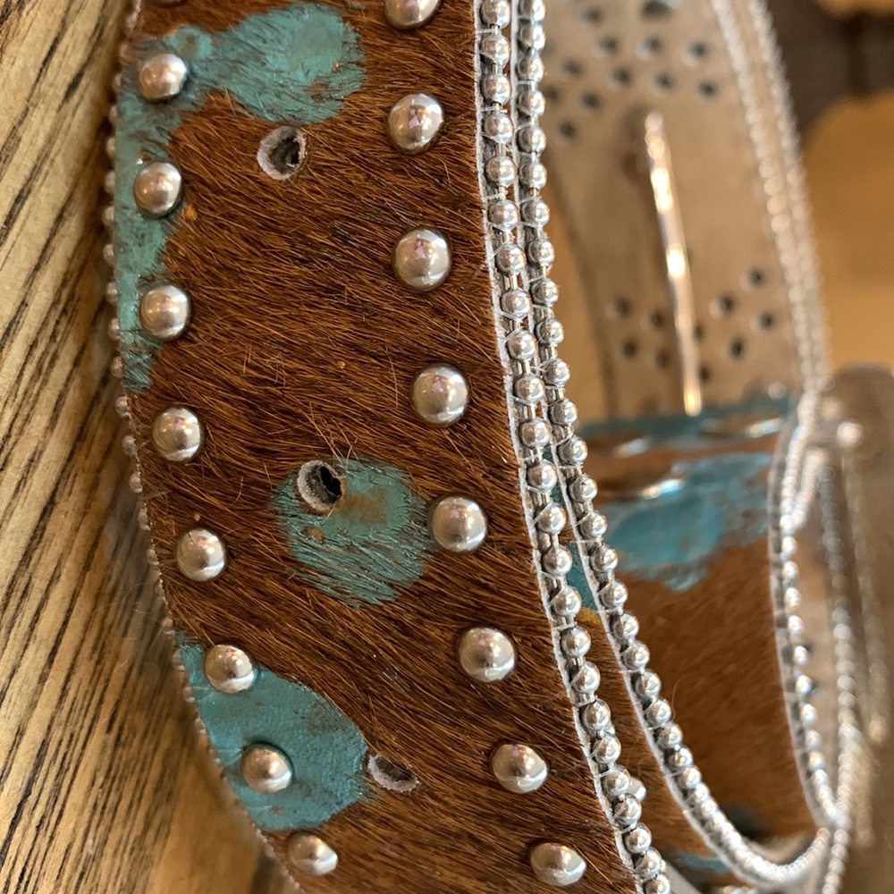 Embellished Turquoise Crystal Western Belt - Picture 4 of 8